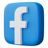 3d machen, Facebook Logo Symbol isoliert auf transparent Hintergrund. png