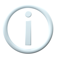 3D Information icon isolated on transparent background, png file.