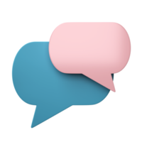 3D speech bubble talk isolated on transparent background, png file.