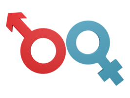 3d Renderização, gênero sexo símbolo isolado em transparente fundo. png