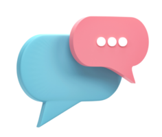 3D rendering. Chat bubble icon isolated on transparent background png