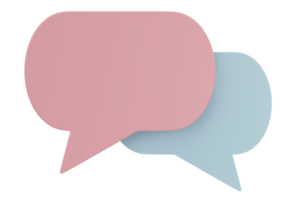 Speech bubble talk 3D render isolated on transparent background png