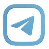 3D rendering. Telegram app icon isolated on Transparent background. Telegram is an online social media network. png