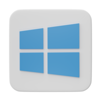 3D, Windows top brand operating system logos, isolated on transparent background. png