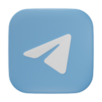 3d weergave. telegram app icoon geïsoleerd Aan transparant achtergrond. telegram is een online sociaal media netwerk. png