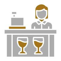 Bar Cashier Vector Icon Style