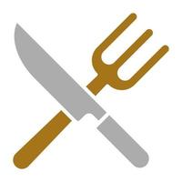 tenedor y cuchillo vector icono estilo