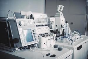 Modern equipment in operating room. Medical devices for neurosurgery. photo