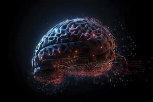 Artificial Intelligence digital concept with abstract brains photo