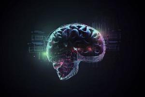 Artificial Intelligence digital concept with abstract brains photo