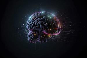 Artificial Intelligence digital concept with abstract brains photo