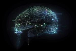 Artificial Intelligence digital concept with abstract brains photo