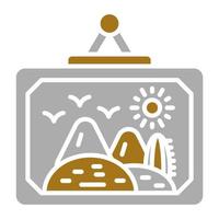 Desierto paisaje vector icono estilo