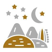 Desert Night Vector Icon Style