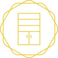 Cupboard with Shelves Vector Icon