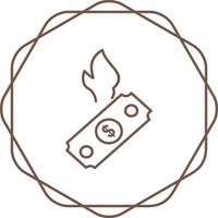 Dollar on Fire Vector Icon