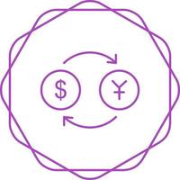 icono de vector de dólar a yen