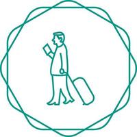 Walking with Luggage Vector Icon