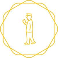 Guard Checking Passport Vector Icon