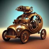 Mechanical suv car . Steampunk style animal photo