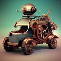Mechanical suv car . Steampunk style animal photo