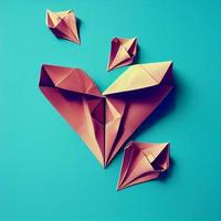 Heart Paper Vector and Shadow Illustration photo