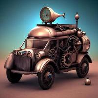 Mechanical suv car . Steampunk style animal photo