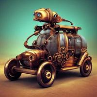 Mechanical suv car . Steampunk style animal photo