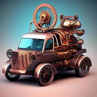 Mechanical suv car . Steampunk style animal photo