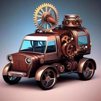 Mechanical suv car . Steampunk style animal photo