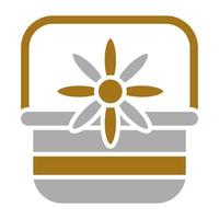 Flower Basket Vector Icon Style