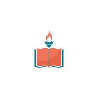 logo para un libro con un ardiente antorcha en eso vector