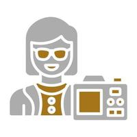 Female Vlogger Vector Icon Style