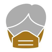 Man Wearing Mask Vector Icon Style