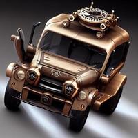 mecánico suv coche . Steampunk estilo animal foto