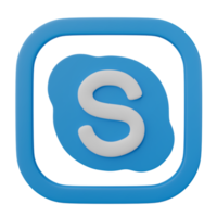 3d machen, Skype Logo Symbol isoliert auf transparent Hintergrund. png