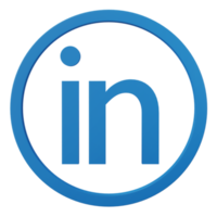 3d linkedin logo icoon geïsoleerd Aan transparant achtergrond. png