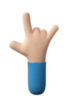 3D Hands Gestures isolated on transparent background PNG file format.