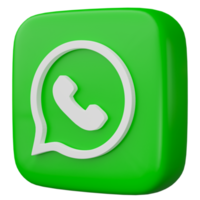 3d veroorzaken, WhatsApp logo icoon geïsoleerd Aan transparant achtergrond. png