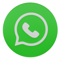 3D render, whatsapp logo icon isolated on transparent background. png