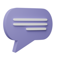 3D speech bubble talk isolated on transparent background, png file.