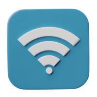 3D Icon Wi-Fi, wireless internet network symbol isolated on transparent background, png file.