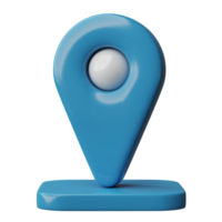 location pin icon 3D render isolated on transparent background, png file format.