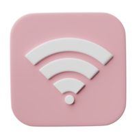 3D Icon Wi-Fi, wireless internet network symbol isolated on transparent background, png file.