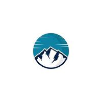 mountain logo with sun on it vector