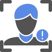 Face Detection Warning Vector Icon Style