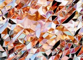 Luxury Abstract Realistic Crystals Texture with Prism Spectrum Caustic Reflection Close Up Background 3D rendering photo