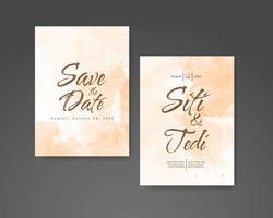 Wedding invitation with abstract watercolor background vector