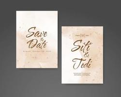 Wedding invitation with abstract watercolor background vector