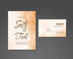 Wedding invitation with abstract watercolor background vector